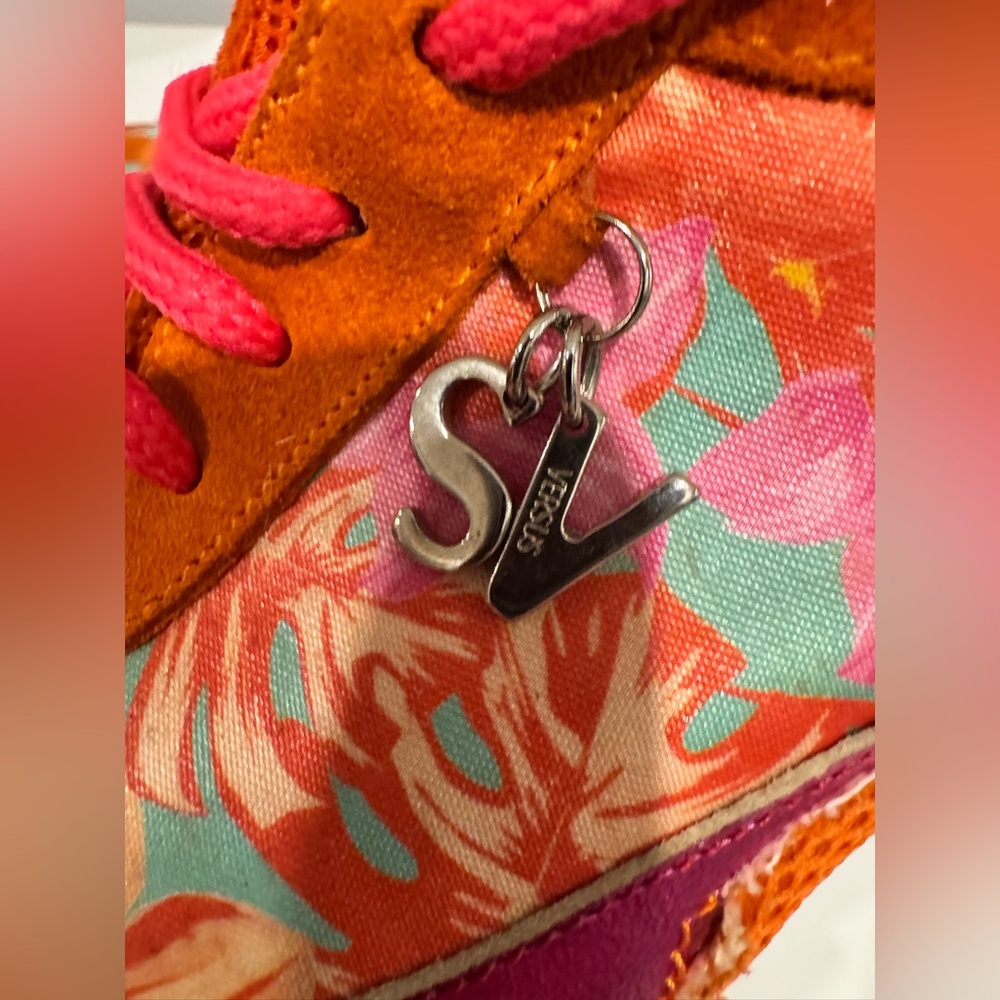 Versus Versace  orange floral sneakers - Picture 4 of 12